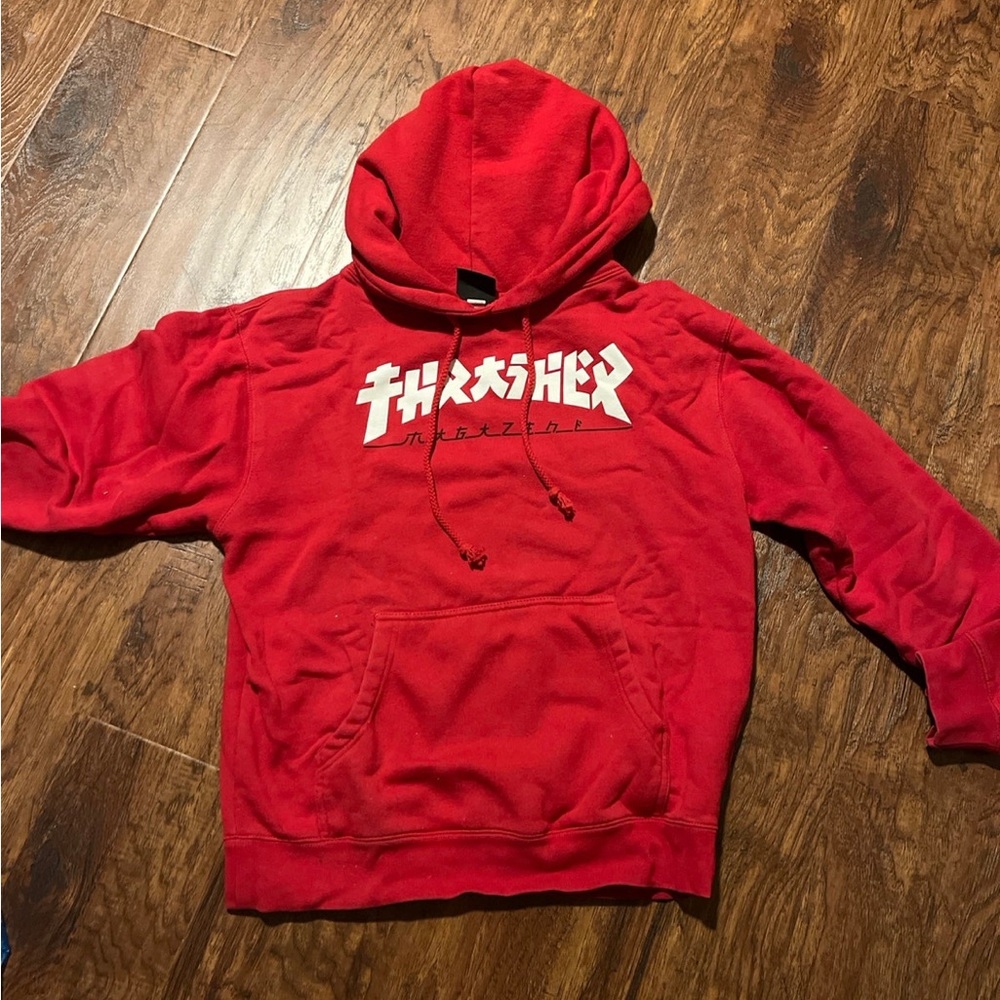 Red Japanese Thrasher Hoodie